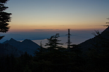 sunset over the mountains  Linkia way, Turkey