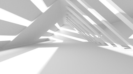 Illuminated corridor interior design. Empty Room Interior Background