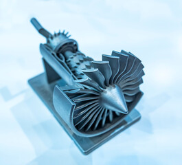 3D printer jet engine printed model plastic