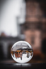 City Lensball View in Centrum of  Warsaw, Poland, Europe, Autumn Time.
