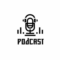 minimalist podcast logo with musical scale splash, simple logo for brand and company