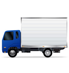 short blue transport delivery truck realistic