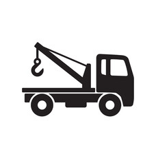 Fototapeta na wymiar simple tow truck silhouette symbol icon