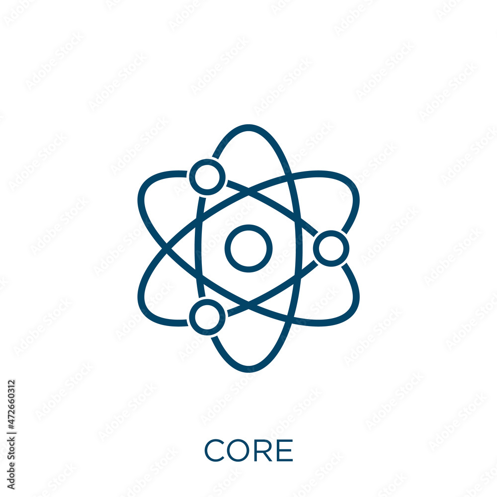 Poster core icon. thin linear core outline icon isolated on white background. line vector core sign, symbol