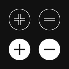 Plus and minus icon set