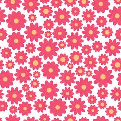 Childish textile vector seamless pattern with flowers, floral elements endless pattern background image.