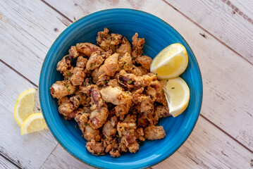 squid seafood with lemon