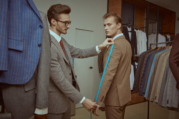 suit tailoring in a shop