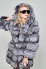 glamorous lady in fur coat