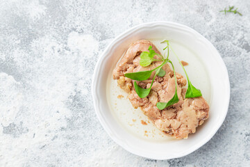 Cod liver snack fish fat seafood meal healthy food copy space food background 