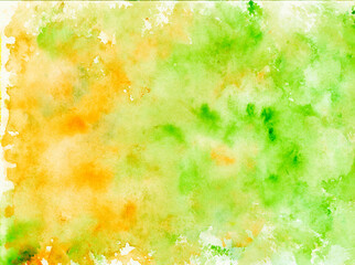 Obraz na płótnie Canvas Abstract watercolor hand painted background in green and yellow colors mix, For pattern, logo, highlights, brand concept. Tie dye, liquid stone effect. Salt snowflakes, water drops, sponge effect