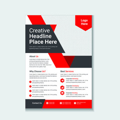 Abstract Modern And Creative Corporate Flyer Design Template In A4 Size.