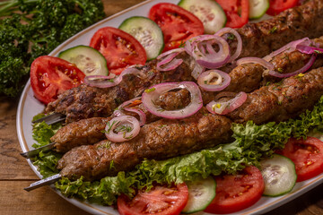 kebab dish on the grill georgian cuisine