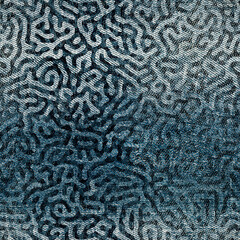 Abstract reaction diffusion seamless pattern. Creative denim baskground.