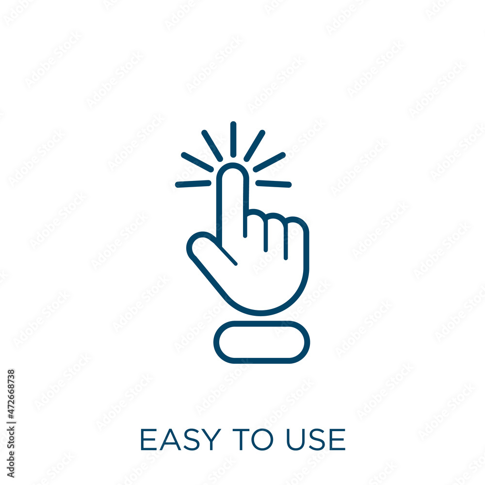 Poster easy to use icon. thin linear easy to use outline icon isolated on white background. line vector eas