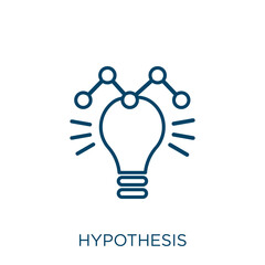 hypothesis icon. Thin linear hypothesis outline icon isolated on white background. Line vector hypothesis sign, symbol for web and mobile. - obrazy, fototapety, plakaty