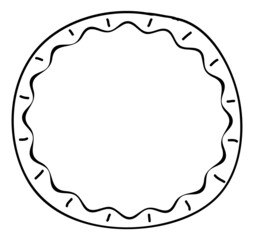 Fancy round frame in hand drawn doodle style