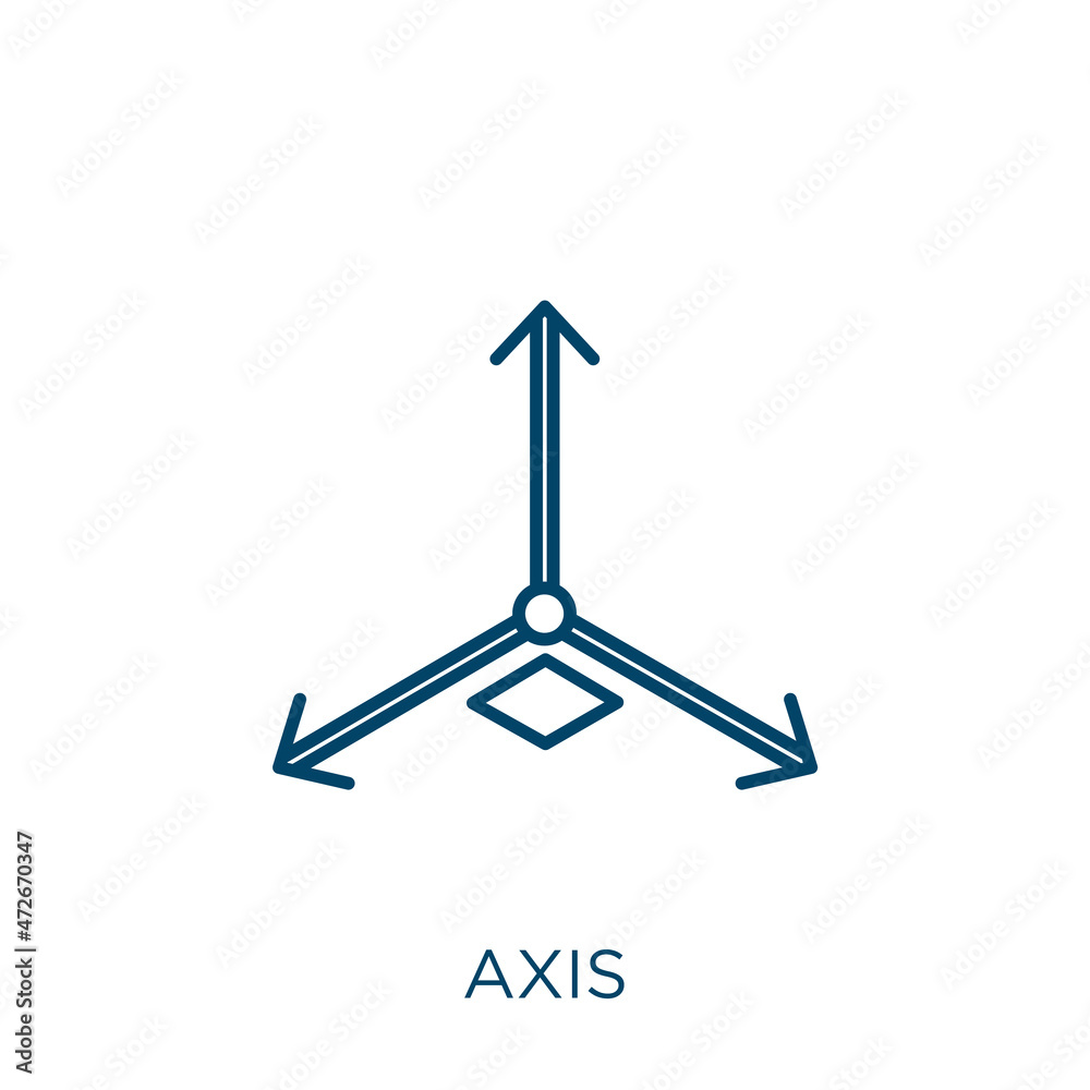Poster axis icon. thin linear axis outline icon isolated on white background. line vector axis sign, symbol