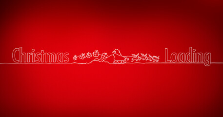 "Christmas Loading" mit Weihanchtsmann und Schlitten