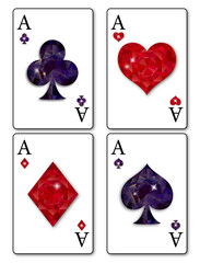 playing cards, four aces playing cards