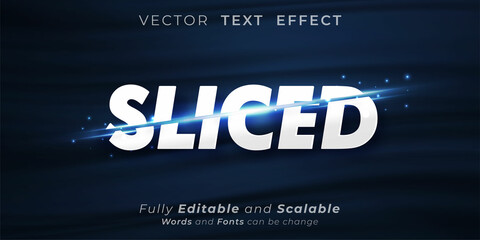 Sliced text effect, Editable 3d cut off text style