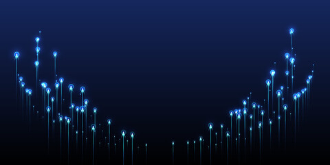 Dynamic vertical line streams data flows vector.