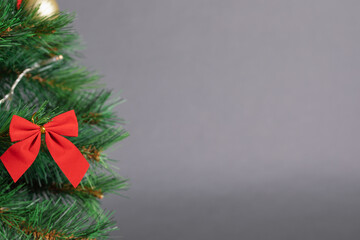 Christmas background. Part of Christmas tree. New year and Christmas concept. copy space