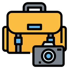 camera bag Color line icon