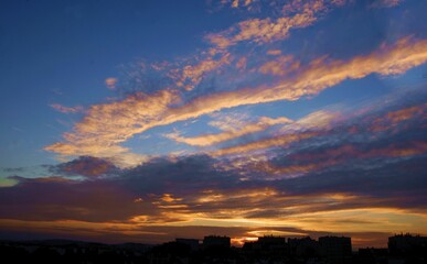 Fototapeta premium picturesque,colorful sunset landscape