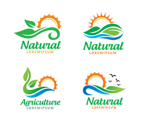 Natural logo symbol or icon template