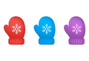 Mittens set icon, stock vector, logo isolated on white background. Illustration