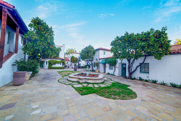 Picturesque square in old town Santa Barbara