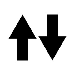 Upper arrow and down arrow icon set. Ideal to express rising and falling.