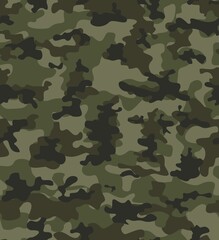 Fototapeta premium Camouflage vector pattern, military uniform, digital texture. Fashionable design.