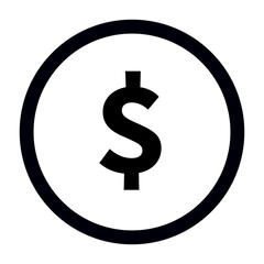 Dollar mark icon. Flat vector for economy and money.