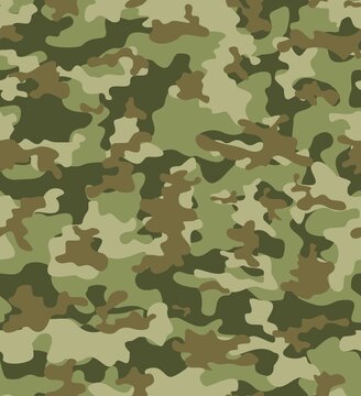 
Green camo background, military uniform, vector pattern, classic texture for printing. Ornament