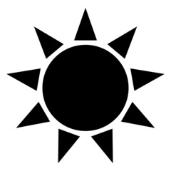 Silhouette icon in the sun. Flat vector illustration about the weather.