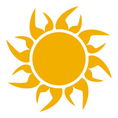 Sun icon of fashionable design. Flat vector.