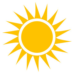 Simple flat sun icon. Vector about the weather.