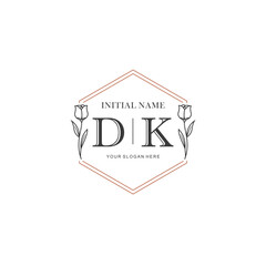 DK Hand drawn wedding monogram logo