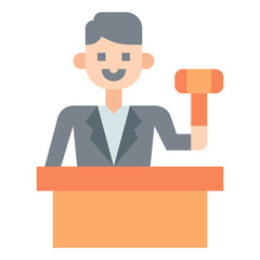 auctioner flat icon