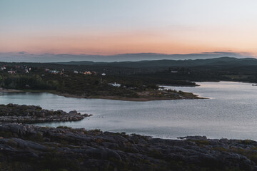 sunset over the river