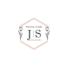 JS Hand drawn wedding monogram logo