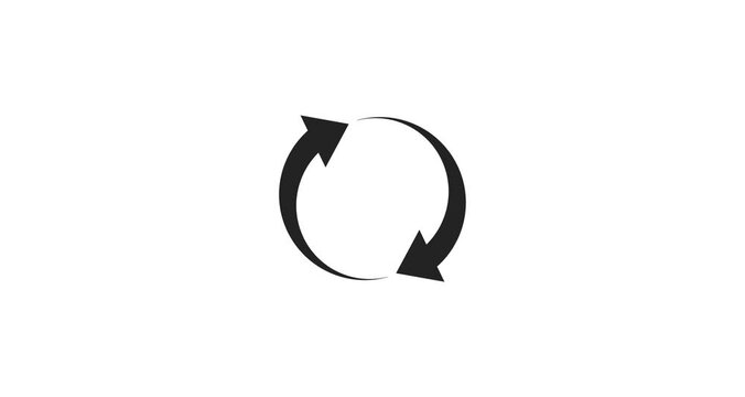 Circle arrow, refresh, rotation animation. Motion graphic design. Alpha channel.