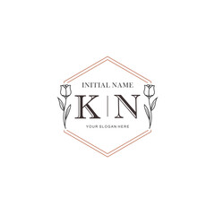 KN Hand drawn wedding monogram logo