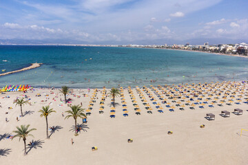 Fototapeta na wymiar El Arenal beach, Llucmajor, Mallorca, Balearic Islands, Spain