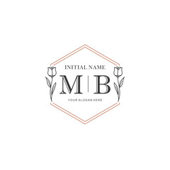 MB Hand drawn wedding monogram logo