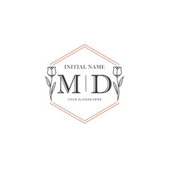 MD Hand drawn wedding monogram logo