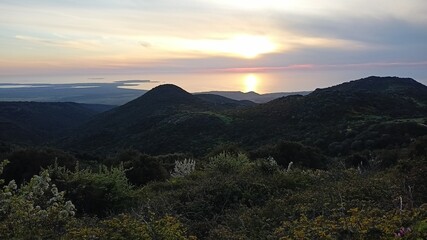 sunset over the mountains