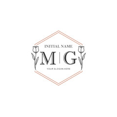MG Hand drawn wedding monogram logo